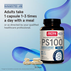 PS100 capsules ready to be taken with a meal for daily cognitive support.