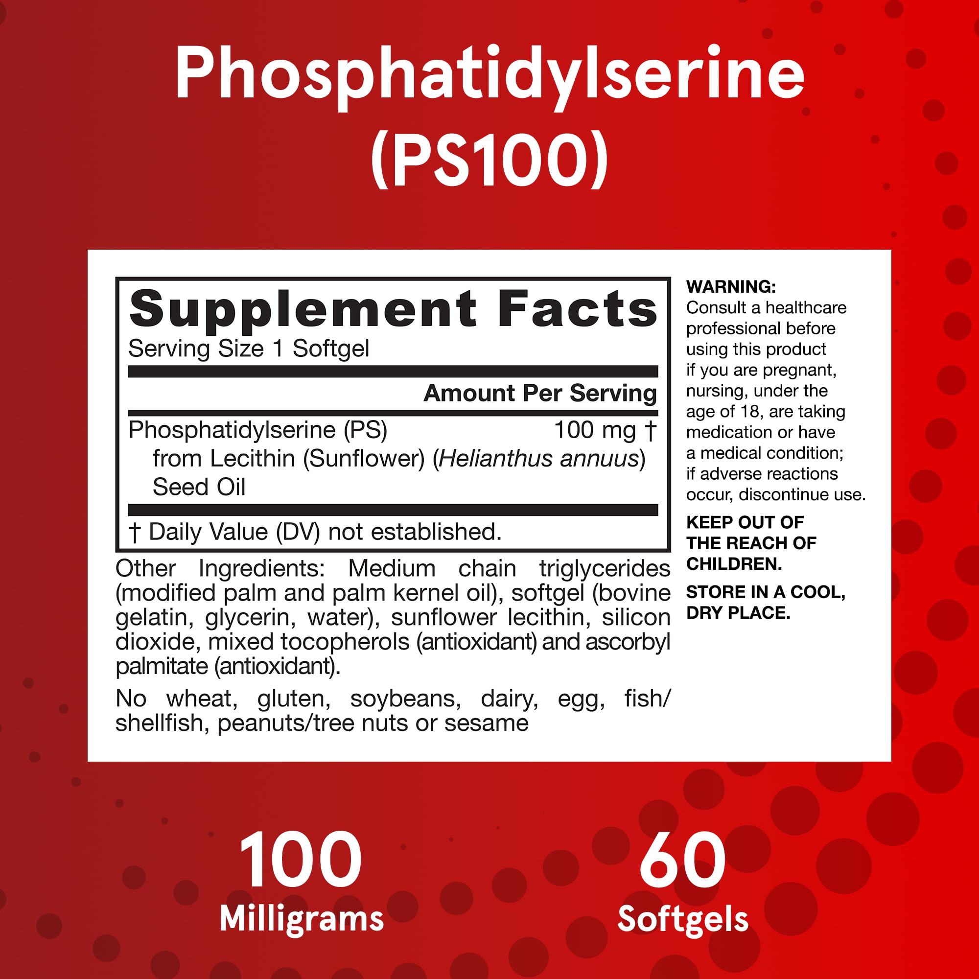 Pack of 12 Jarrow PS100 bottles demonstrates value and ongoing support.