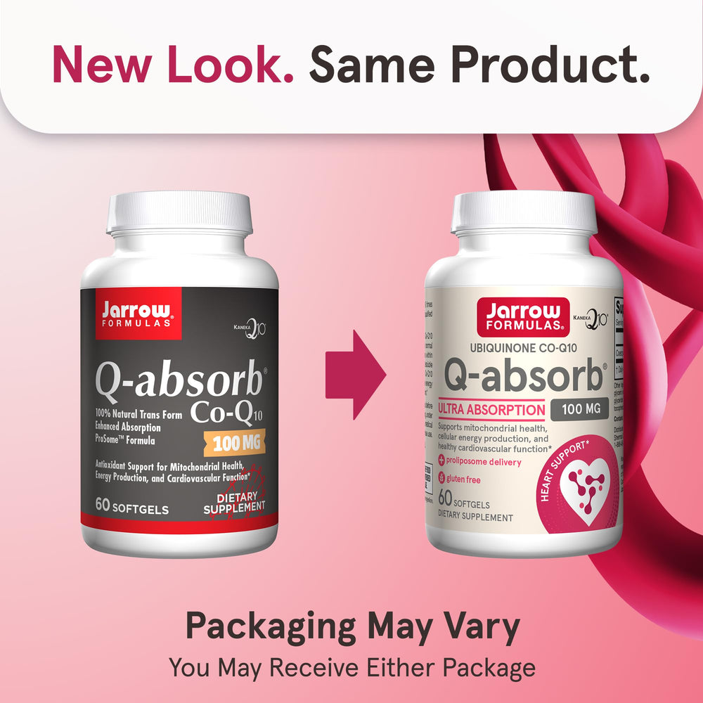Q-absorb Co-Q10 softgels provide 100 mg for daily use