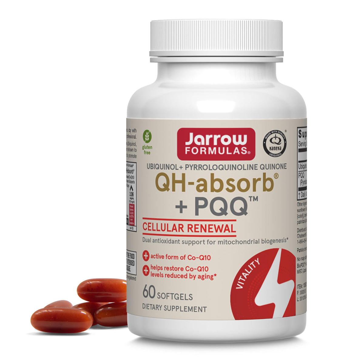 Jarrow Formulas QH-Absorb + PQQ bottle front showing branding and design