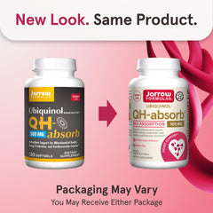 Jarrow Formulas QH-Absorb active-form label highlights ubiquinol as reduced CoQ10
