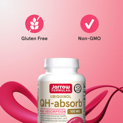 Jarrow Formulas QH-Absorb ubiquinol bottle back nutrition panel