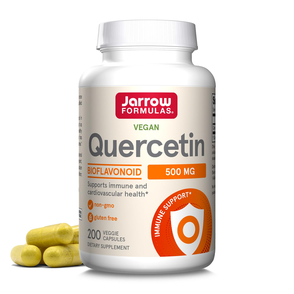 Jarrow Formulas Quercetin 500mg capsules bottle for daily antioxidant support