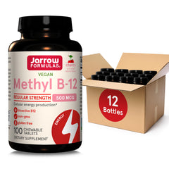 Jarrow Formulas Regular Strength Methyl B-12 chewable tablets for daily energy support