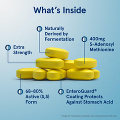 Jarrow Formulas SAMe 400 mg enteric-coated tablet detail and stability.