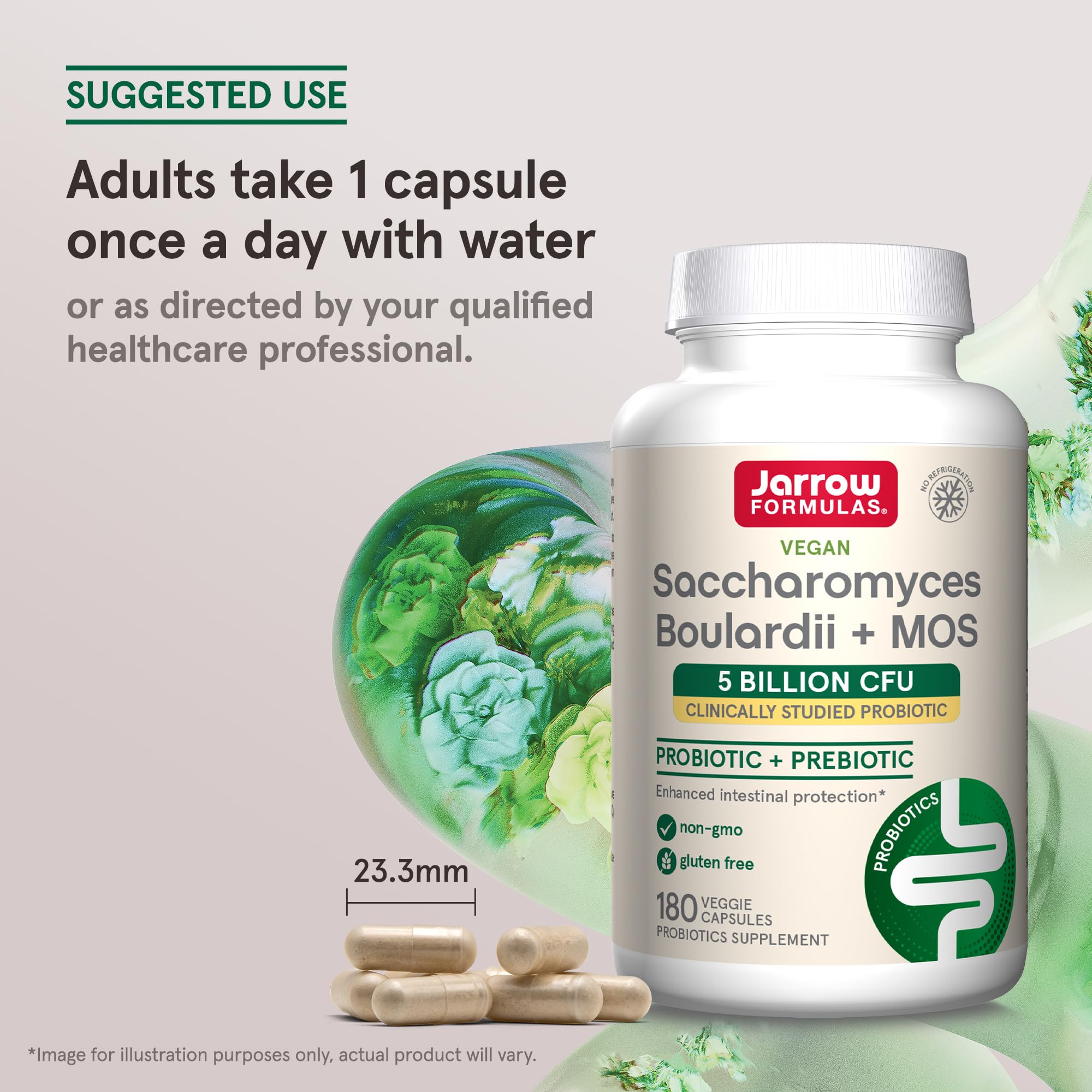 Jarrow Formulas vegan gluten-free icons indicate allergy-friendly dietary supplement.