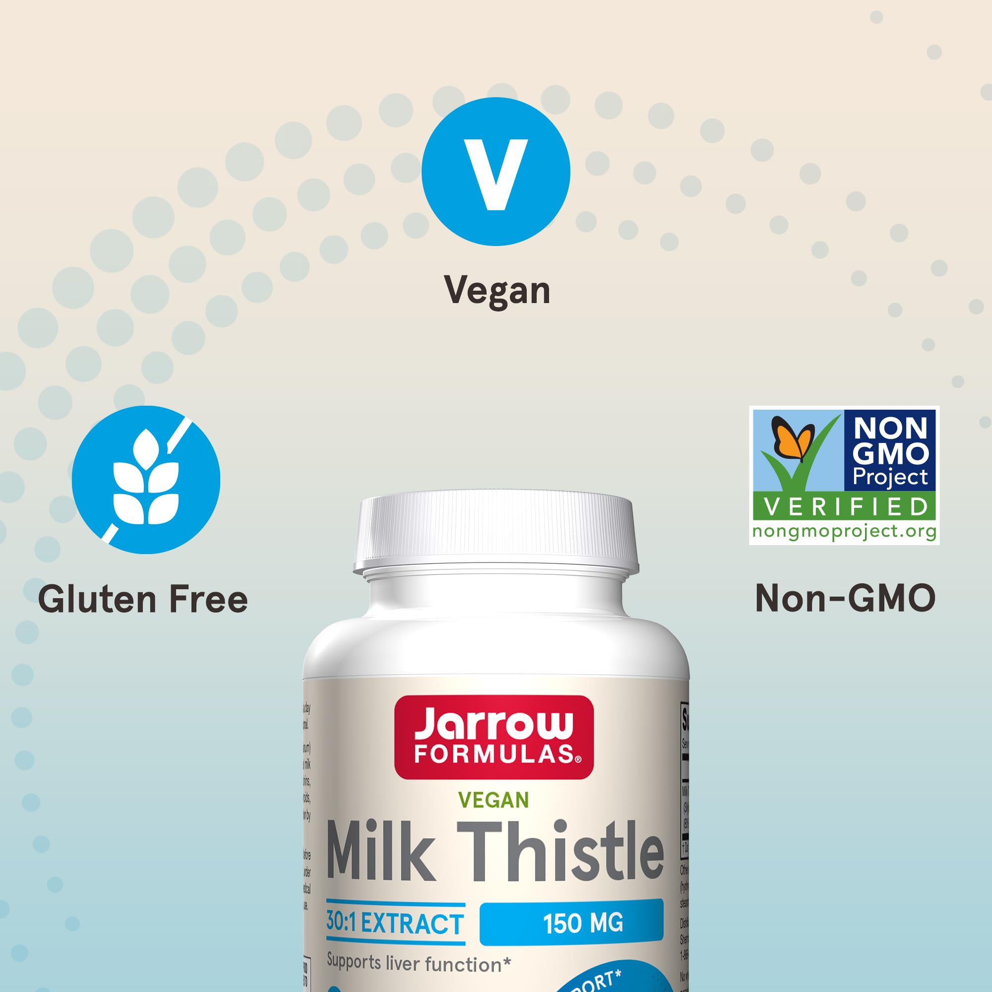 Jarrow Formulas veggie capsules image shows vegan, gluten-free liver health supplement.