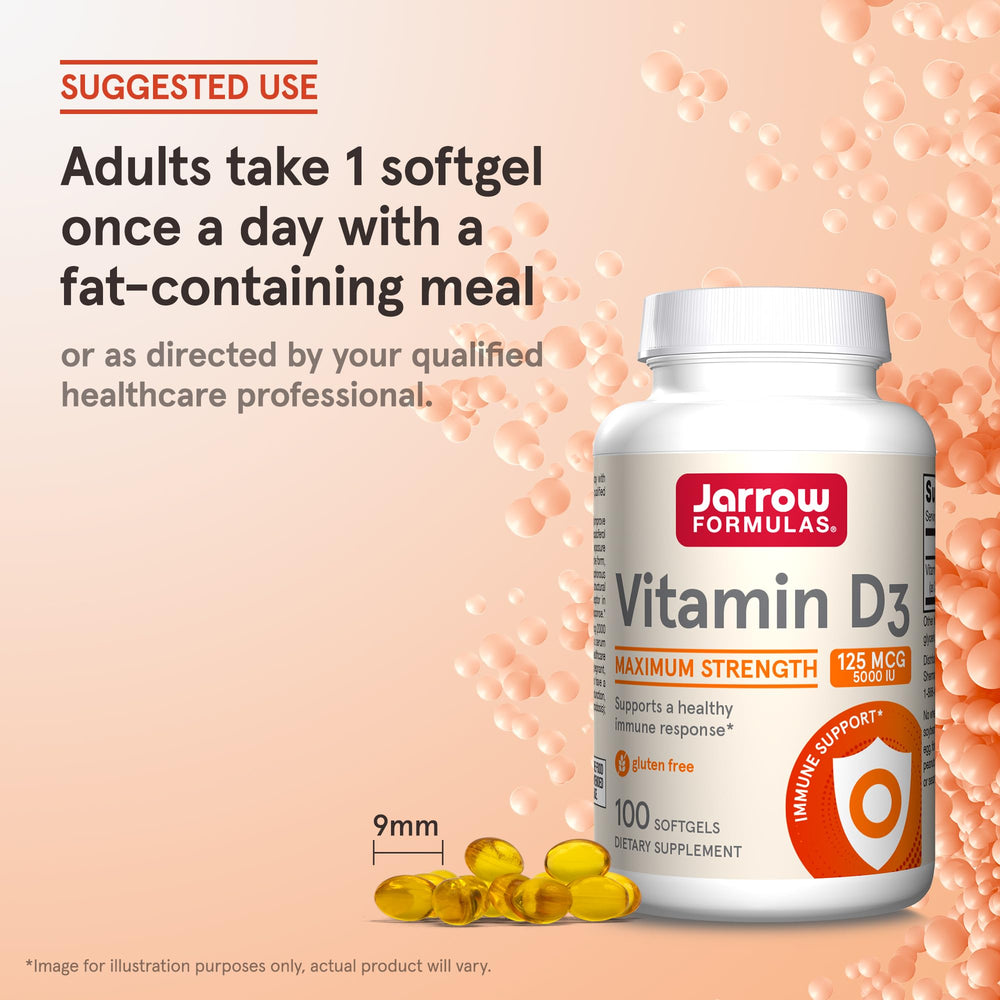 Bottle beside bones illustration illustrating bone support potential with Vitamin D3.
