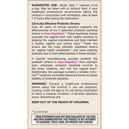 Women-focused imagery of Fem-Dophilus for vaginal and urinary support