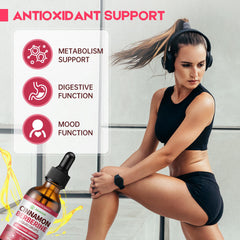 Javeriah Apple Cider Vinegar Drops splash with glass to imply digestive support.