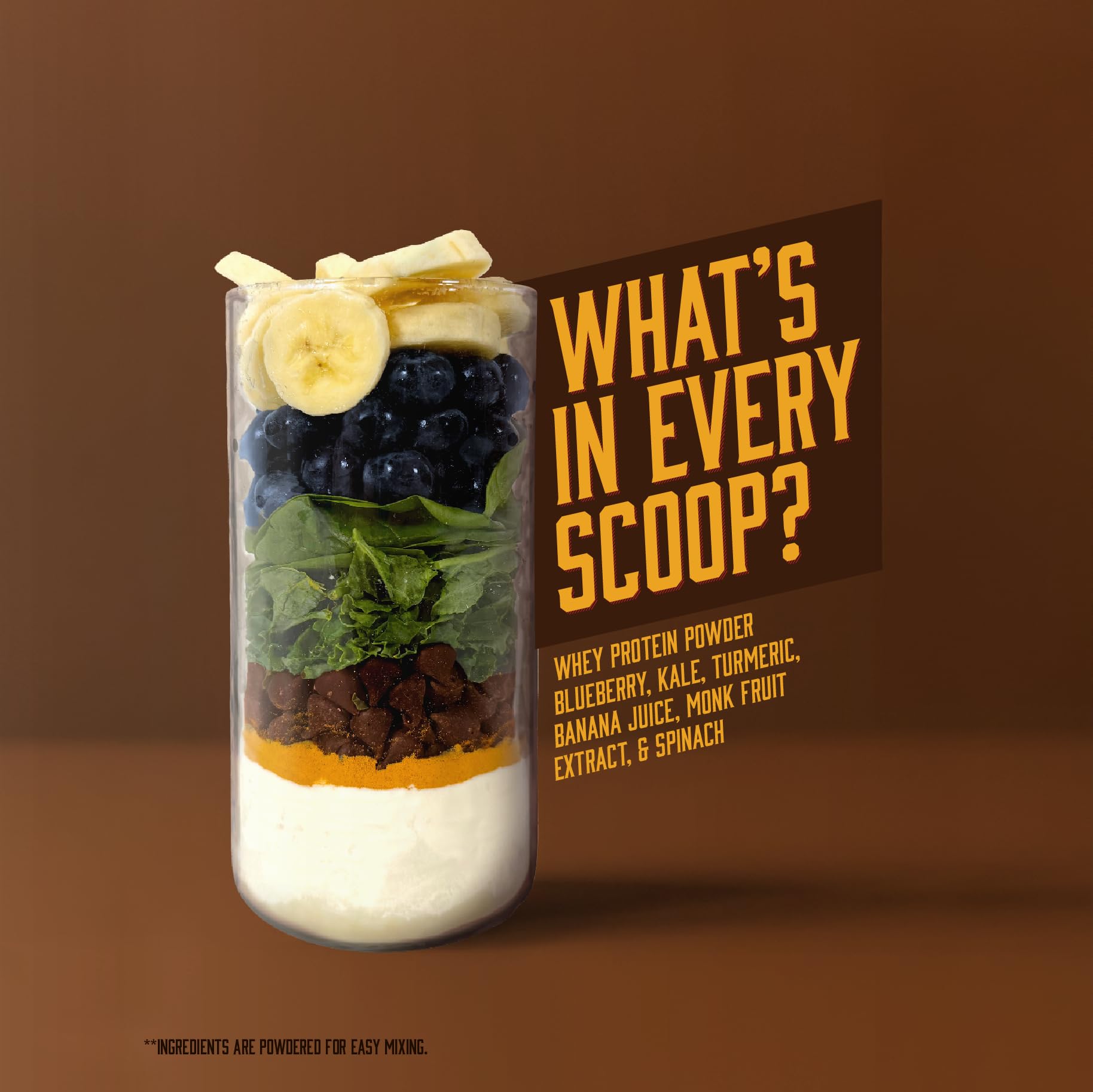 Jawngo Chocolate Smoothie being mixed to reveal creamy texture from real ingredients