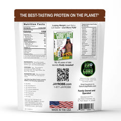JAYROBB Chocolate Egg White Protein label close-up highlights brand quality