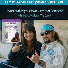 Jay Robb non-GMO, gluten-free egg white protein for clean nutrition.
