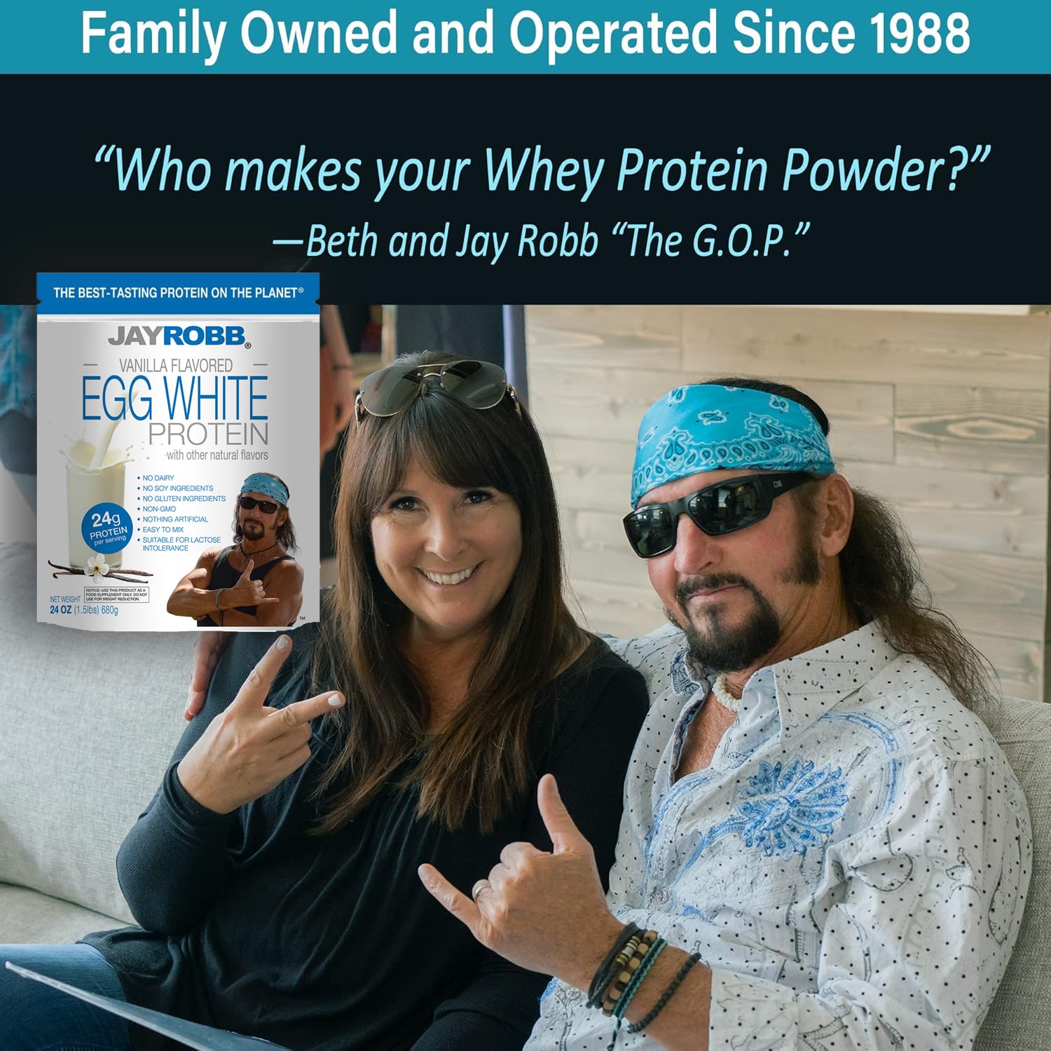 JAYROBB Vanilla Egg White Protein nutrition label highlights keto-friendly, low-carb profile