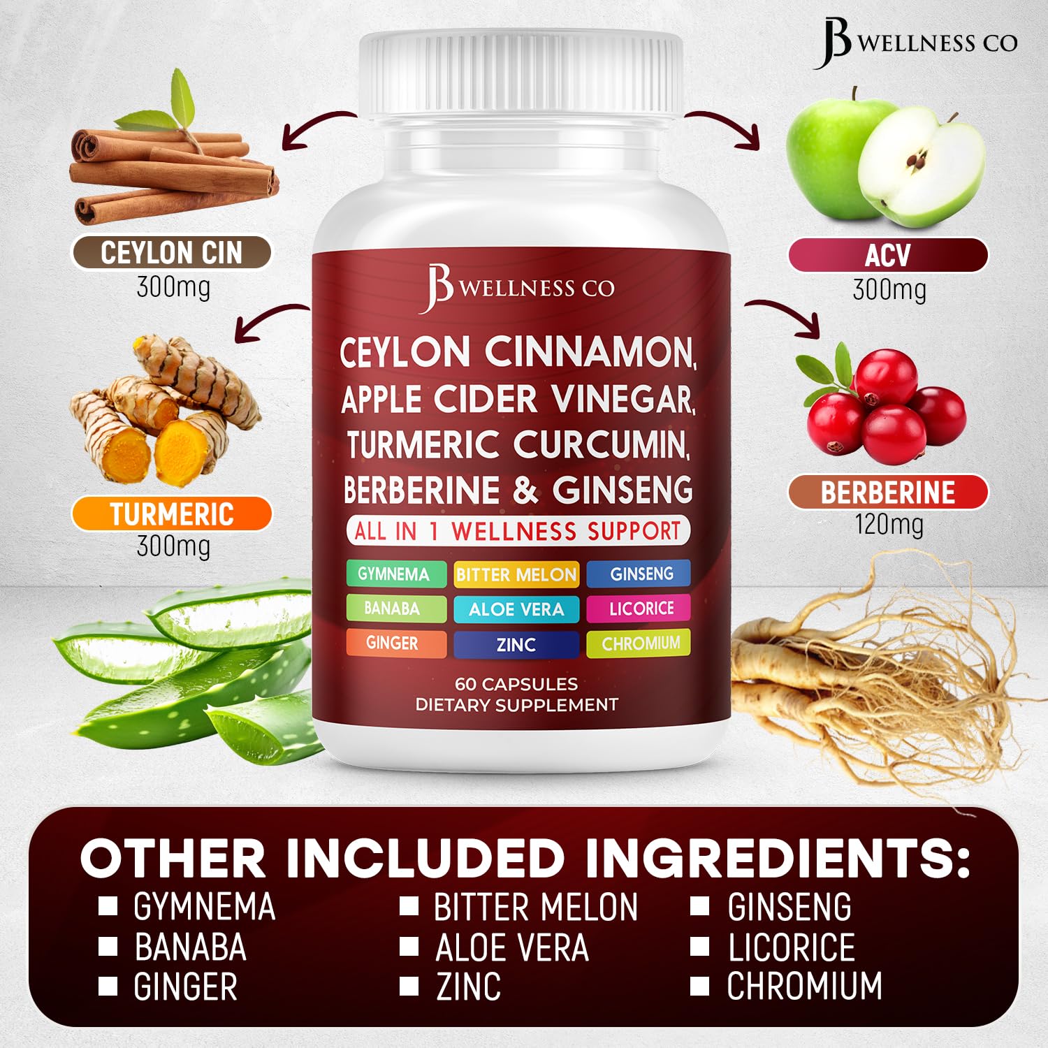 JB Wellness Co aloe vera capsules for gentle daily wellness.
