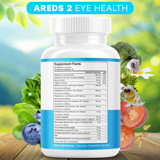 JB Wellness Co AREDS2 bilberry capsules for healthy vision support