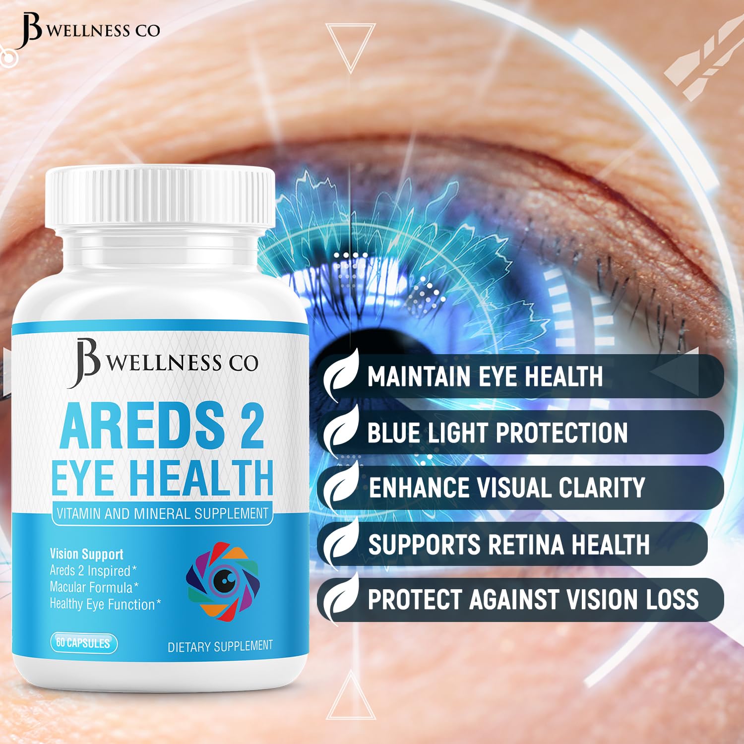 JB Wellness Co AREDS2 healthy eyes visual clarity for better night vision