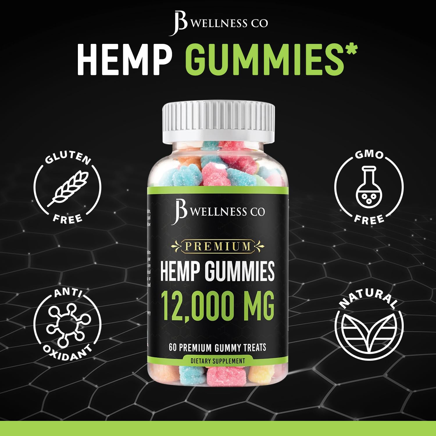JB Wellness Co daily-use gummy box ready for a quick snack.