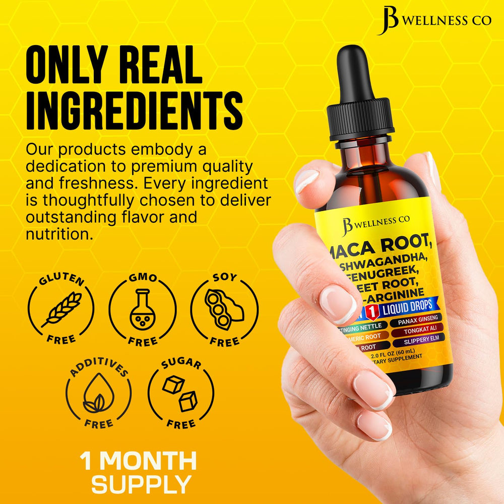 JB Wellness Co fenugreek blend liquid drops packaging for daily wellness.