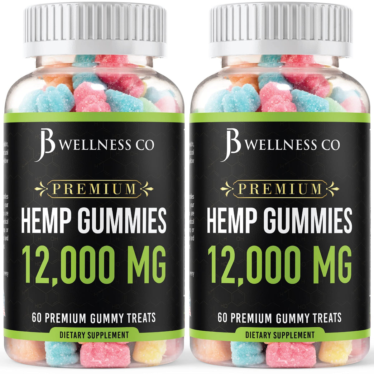 JB Wellness Co hemp gummies 2-pack box offering convenient daily support.
