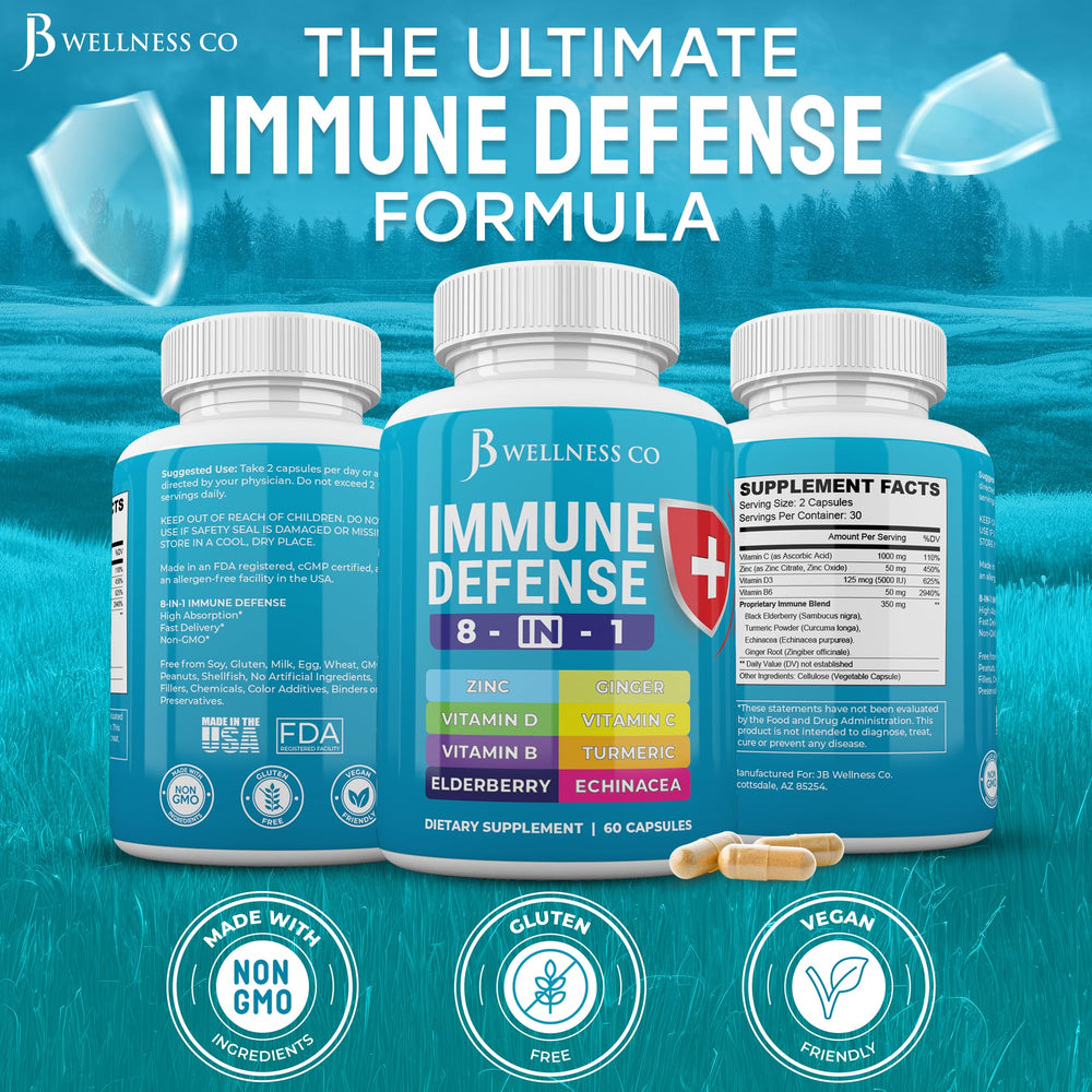 JB Wellness Co Immune Support routine-ready capsules for daily wellness.