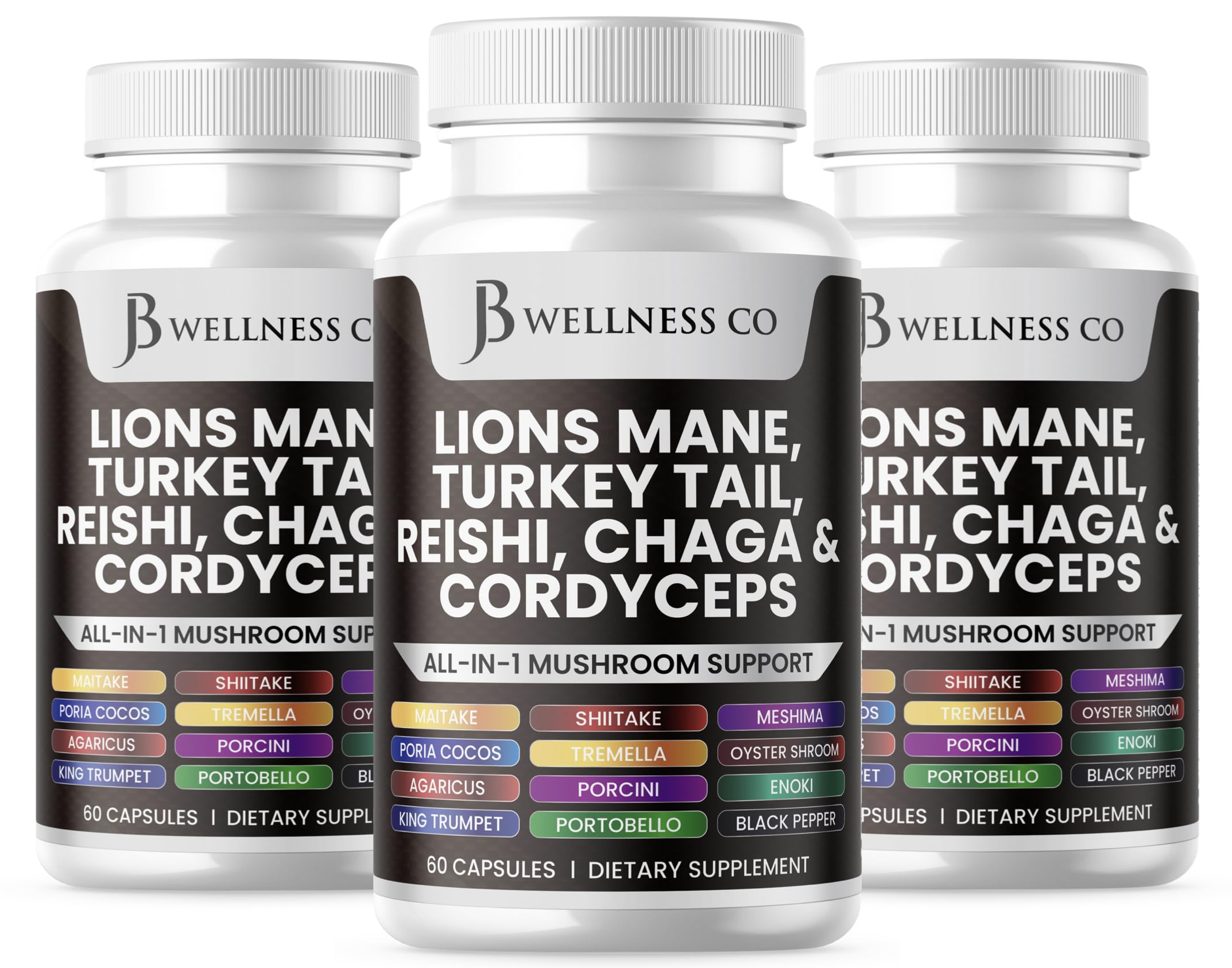 JB Wellness Co Lions Mane 20in1 bottle for daily cognitive support