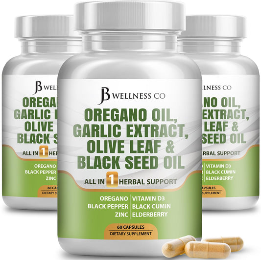 JB Wellness Co oregano oil bottle pour for easy daily immune support