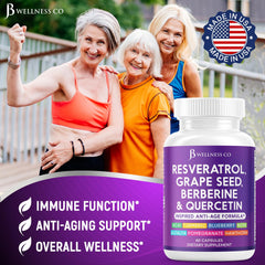 Quercetin capsules from JB Wellness with polyphenol support and grape seed.
