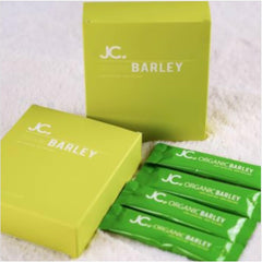 JC Barley Grass Juice Powder with New Zealand flag conveys premium origin and freshness
