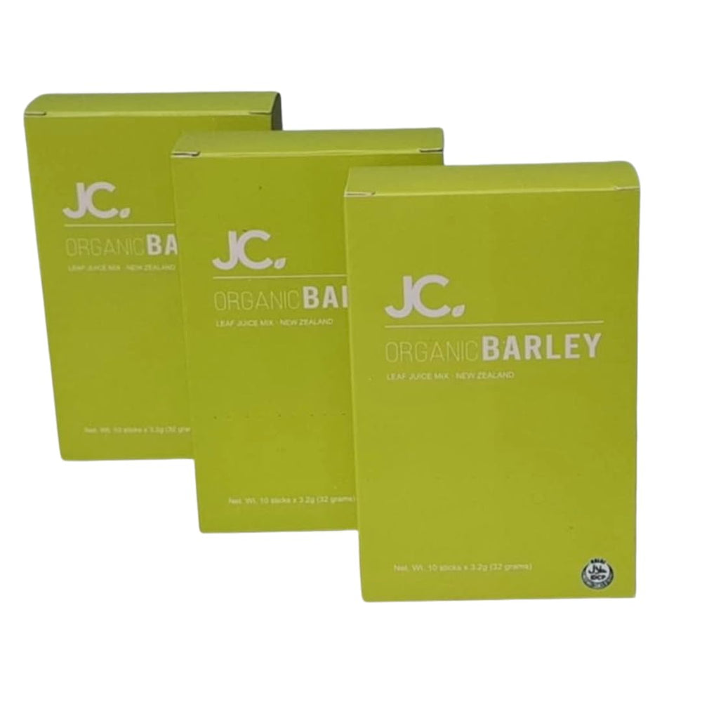 JC Barley Grass Juice Powder stirred in water for a refreshing, nutrient-rich drink