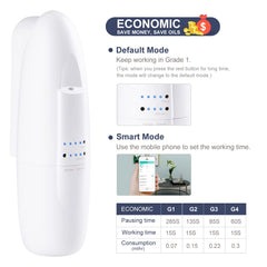 JCLOUD diffuser in a bedroom, showcasing quiet, waterless aroma diffusion for relaxation.