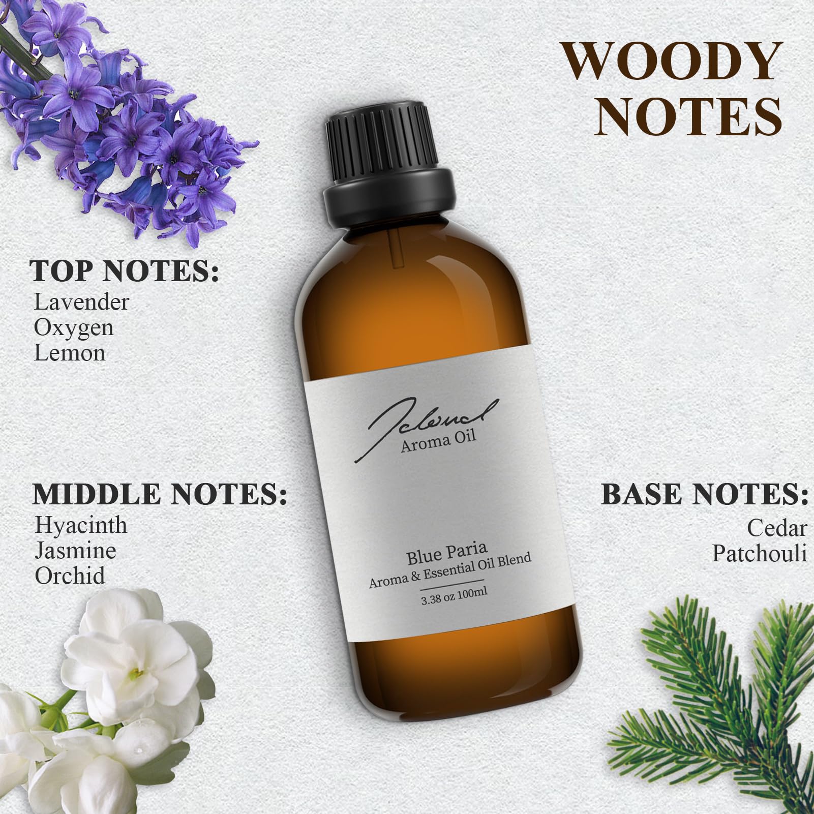 JCLOUD Blue Paria packaging display highlights luxury diffuser oil for hotels.