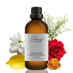 JCLOUD Royal Serenity bottle with lemon, peach and mint for a refreshing living room aroma