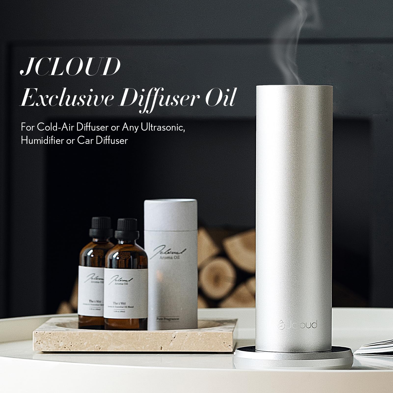 JCLOUD The 1 Way Diffuser Oil base notes—amber and musk provide comforting warmth.