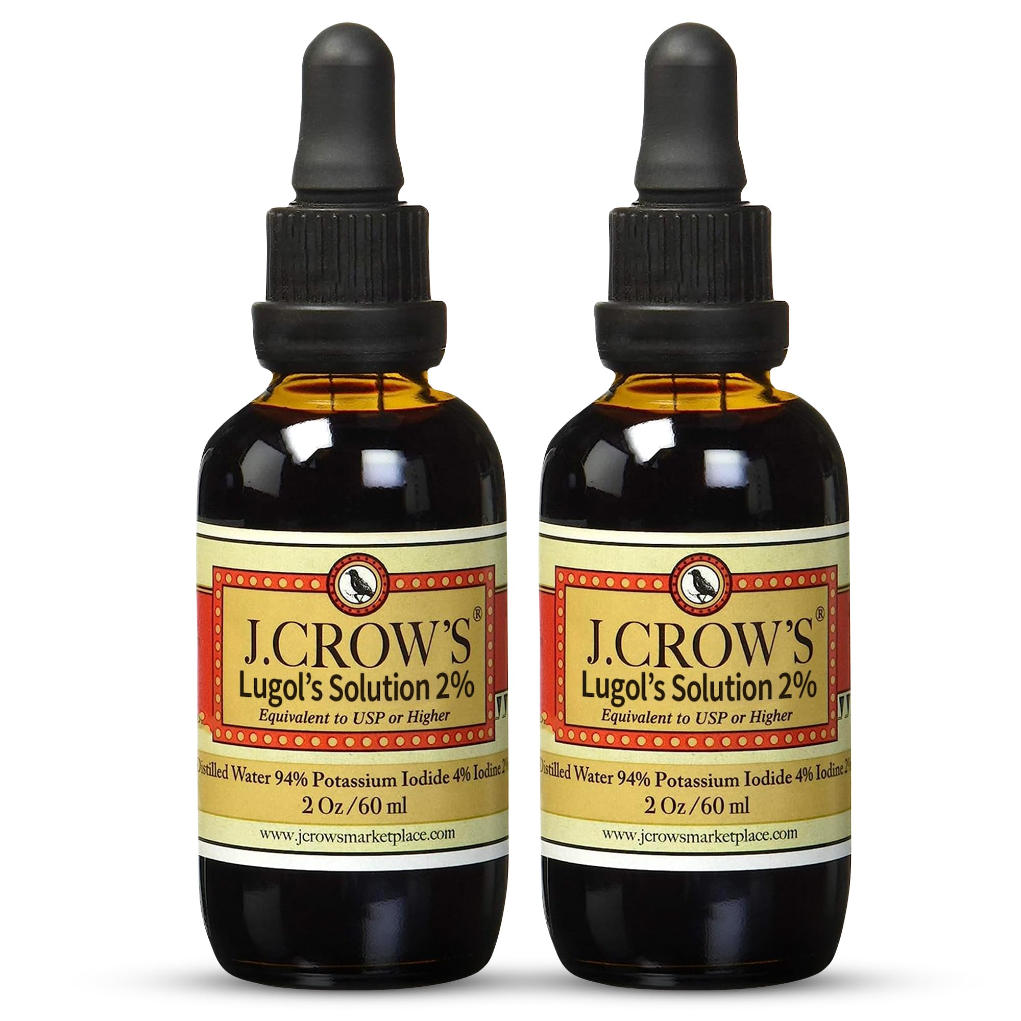 J.CROW'S Lugol's iodine bottle with label, premium daily source