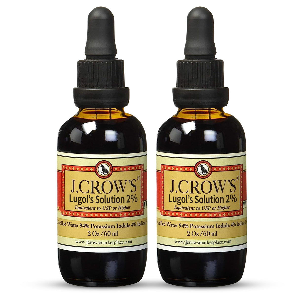 J.CROW'S Lugol's iodine bottle with label, premium daily source