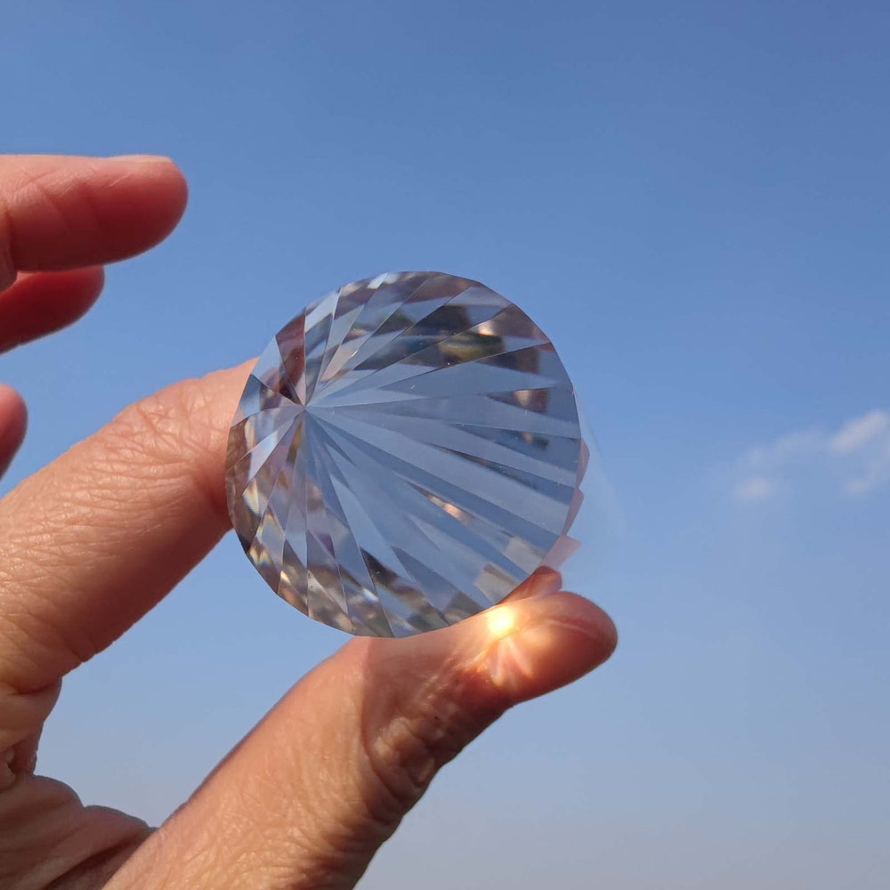 JDFlying 24-sided quartz point with energy amplification facet