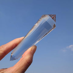 JDFlying clear crystal wand 24-sided Vogel point for chakra balancing