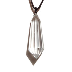 jdflying Clear Quartz Pendant front view showing Vogel crystal point for meditation