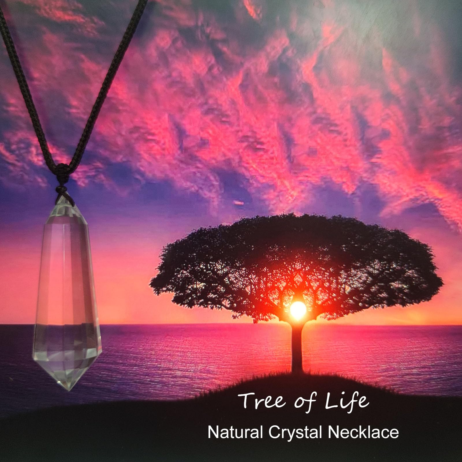 jdflying Clear Quartz Pendant handheld view for on-the-go energy work