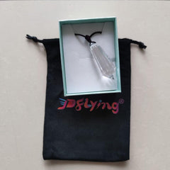 jdflying Clear Quartz Pendant side profile emphasizing graceful design and energy