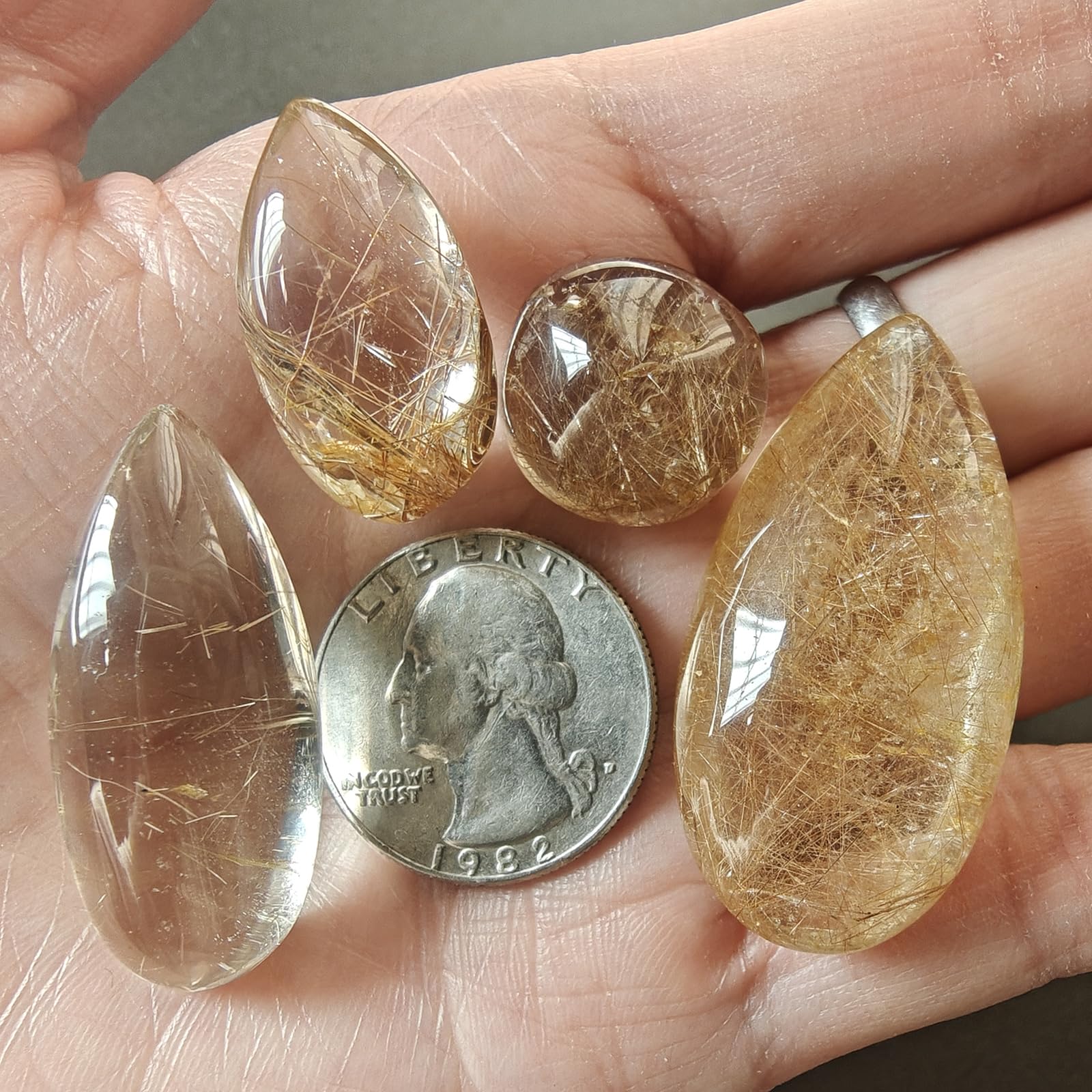 JDFlying rutilated quartz teardrop trio set for versatile designs.