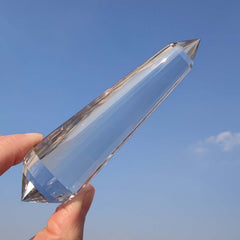 JDFlying Vogel crystal point 4-inch double-terminated for energy focus