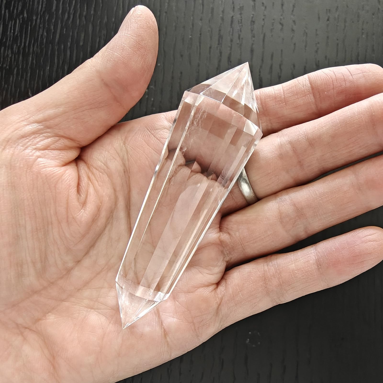 JDFlying Vogel crystal wand 12-facet clear quartz used in grids to channel intention.