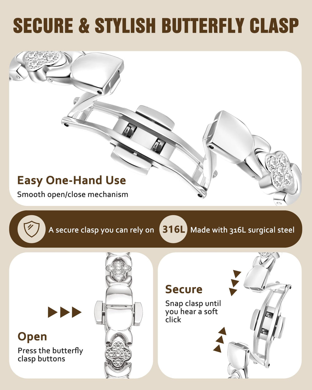 Jecanori adjustable length with included tool for perfect fit.