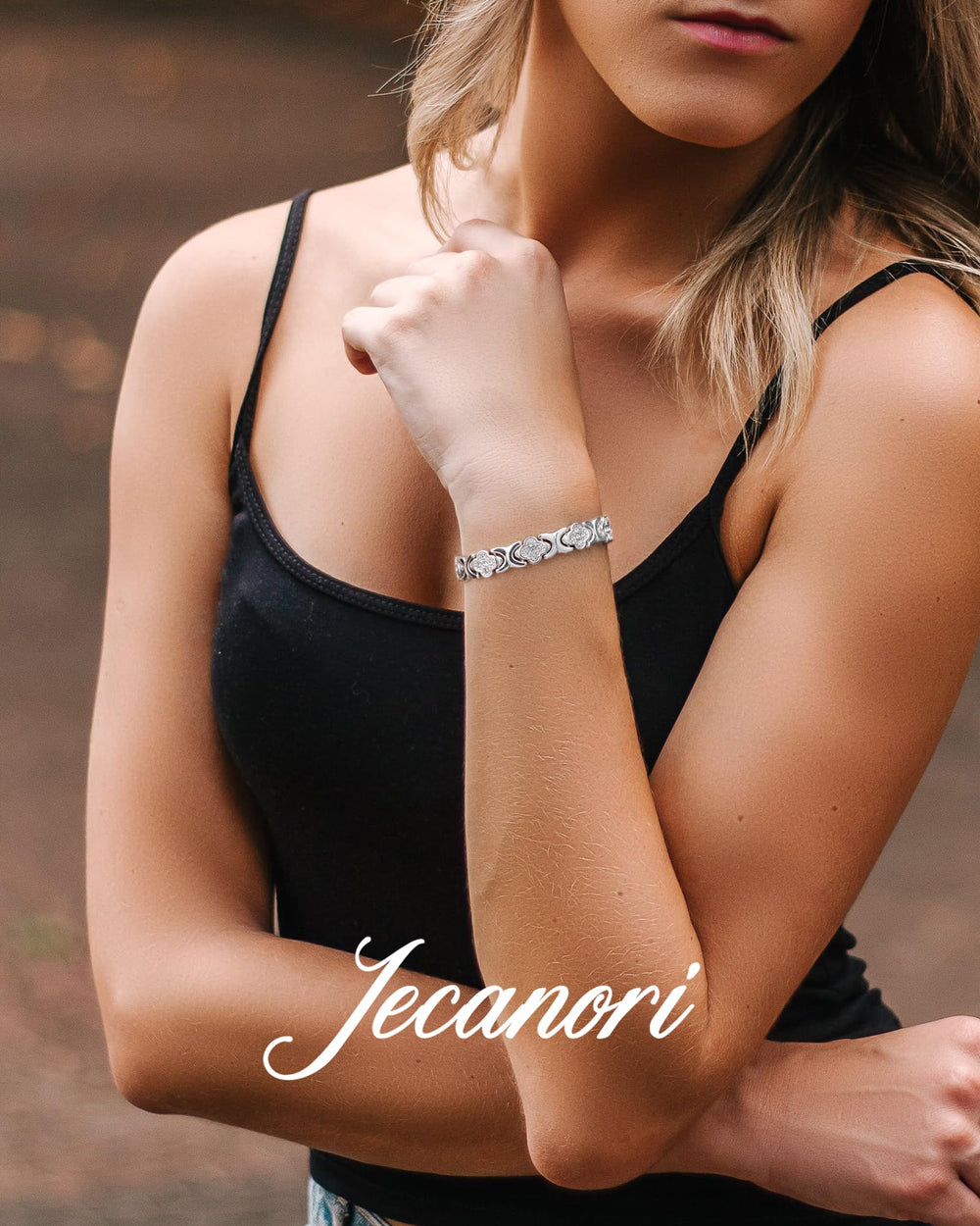 Jecanori silver-tone finish pairs with casual and dressy looks.