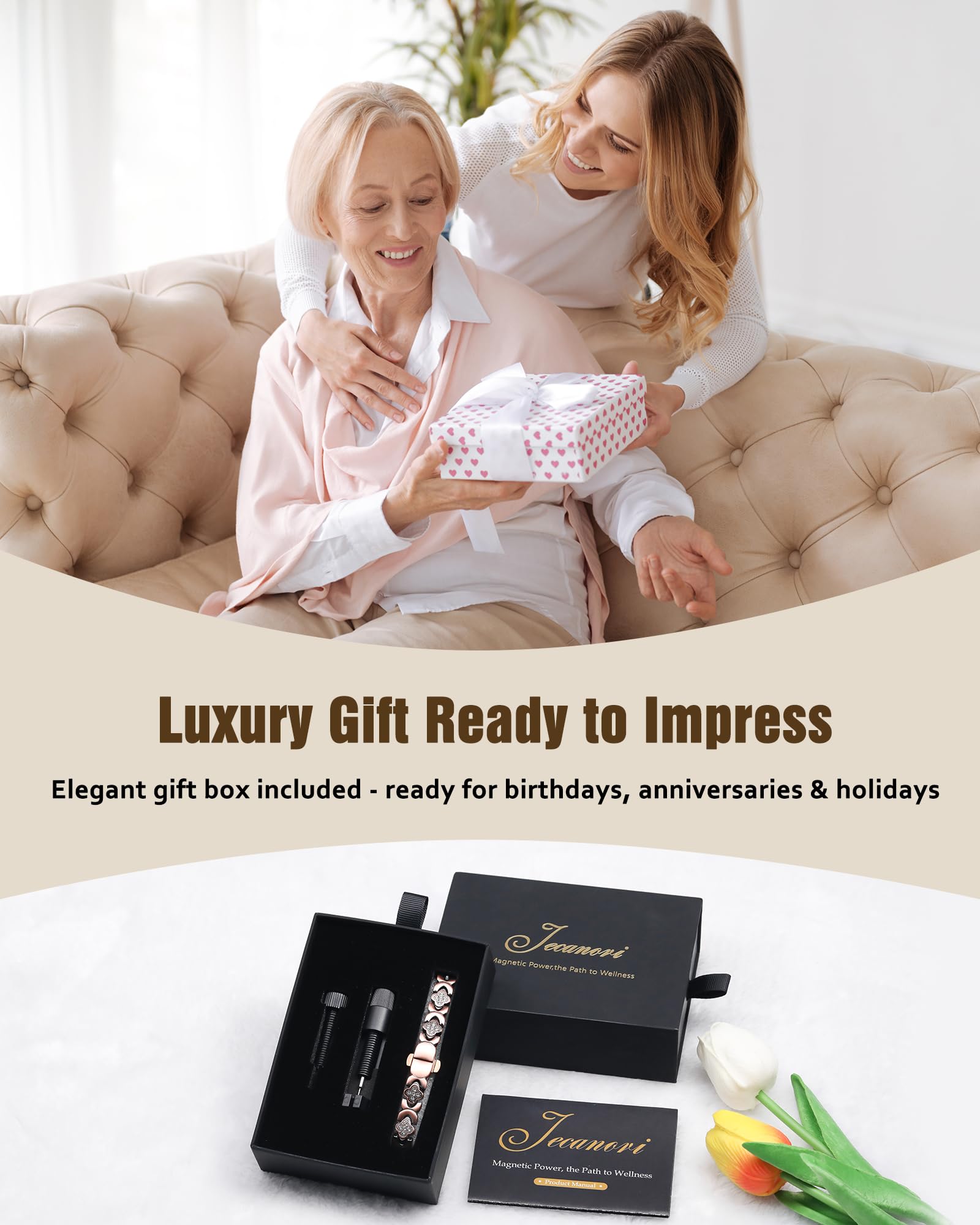 Jecanori gift-ready premium packaging enhances unboxing and gifting experience.