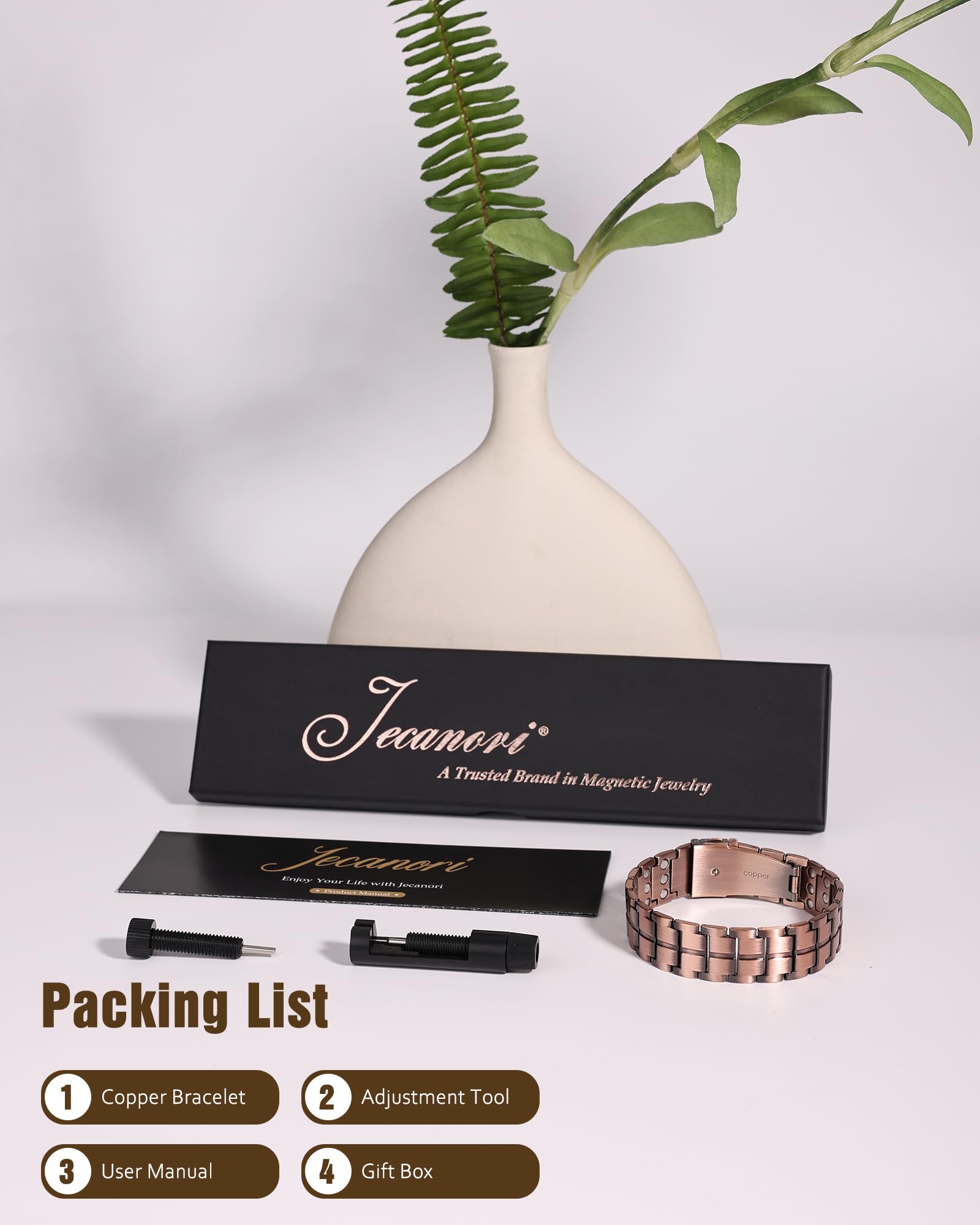 Jecanori open-ended bracelet fits a range of wrist sizes comfortably