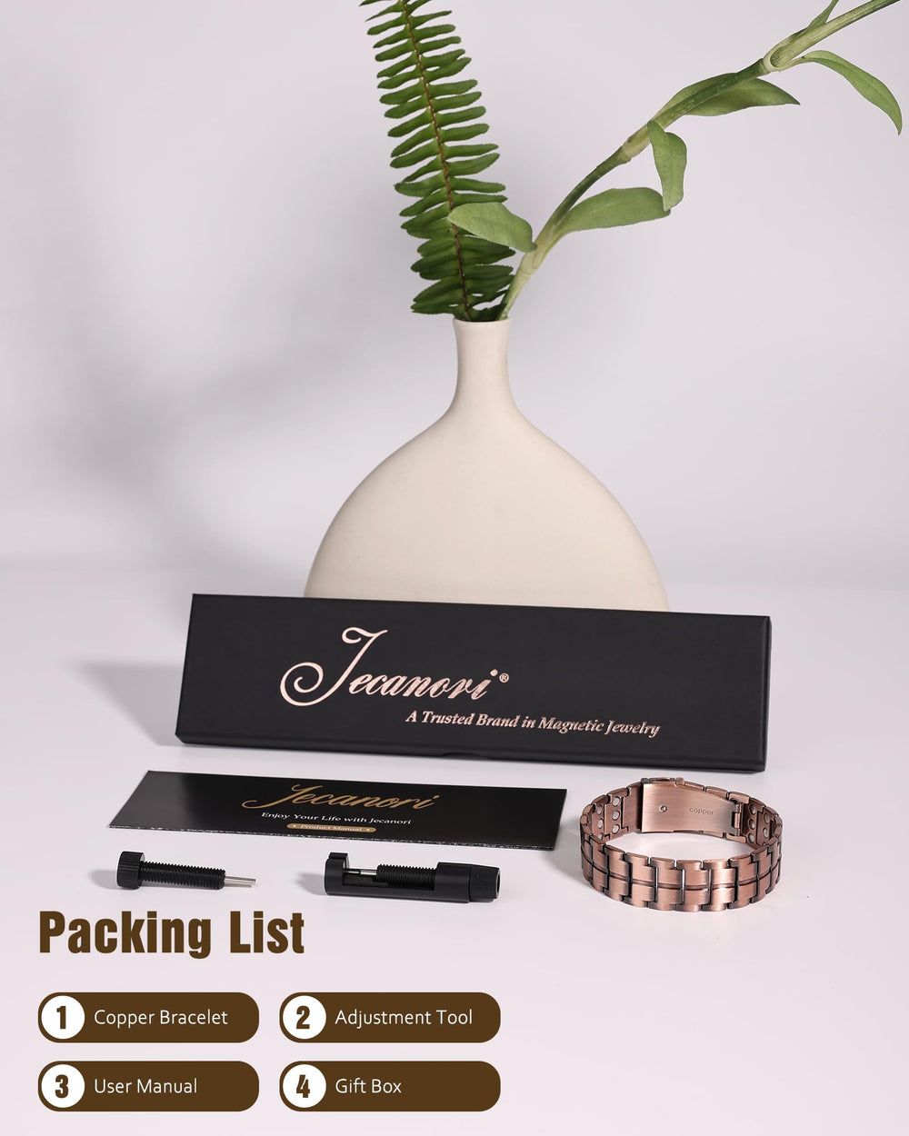 Jecanori open-ended bracelet fits a range of wrist sizes comfortably