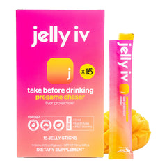 Jelly IV Fast Morning Relief stick pack shot highlighting hydration and daytime readiness.